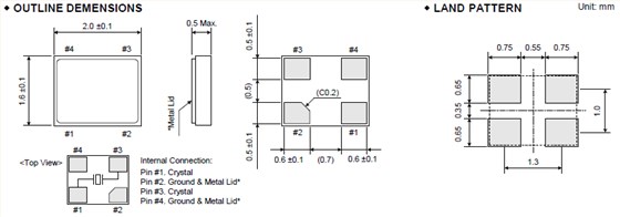 FCX-06晶振,超小型2016貼片晶振,SMD石英晶振