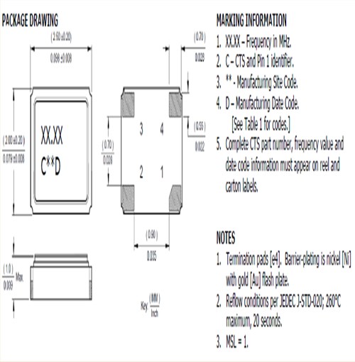 CTS晶振,SPXO晶振,625普通有源振蕩器