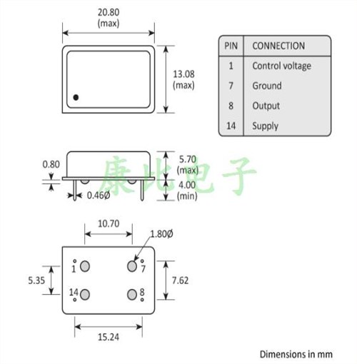 GVXO-44F晶振,高利奇振蕩器,GVXO-44F/NEI-80.000MHZ,進口壓控晶振,石英插件晶振
