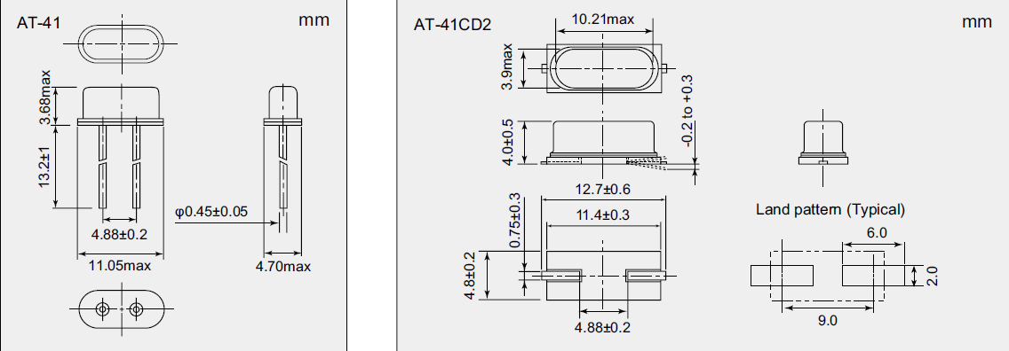 AT-41CD2晶振,NDK石英晶振,普通無源晶振