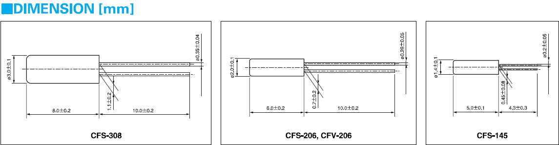 CFS-308晶振,32.768KHz晶振,3*8mm圓柱音叉晶體