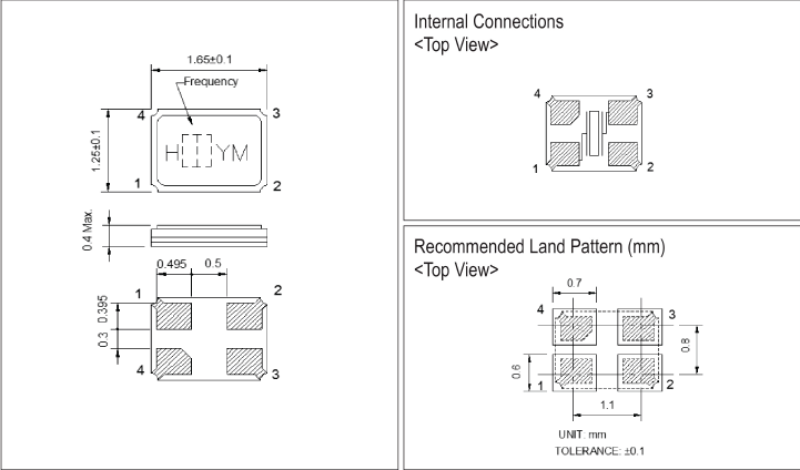 HSX111SA晶振,1612超小型貼片晶振,無源石英晶振
