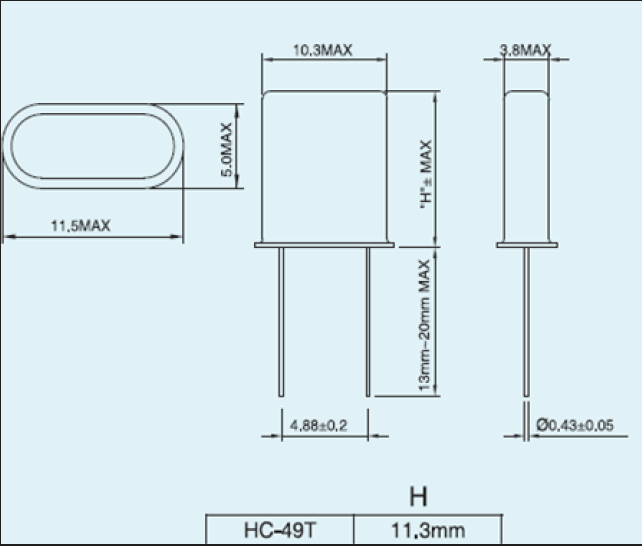 VXA1晶振,插件石英晶振,金屬殼石英晶體