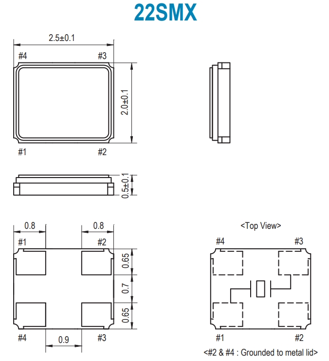 22M400-8\6G藍牙模塊晶振\進口SMI石英貼片晶體22SMX